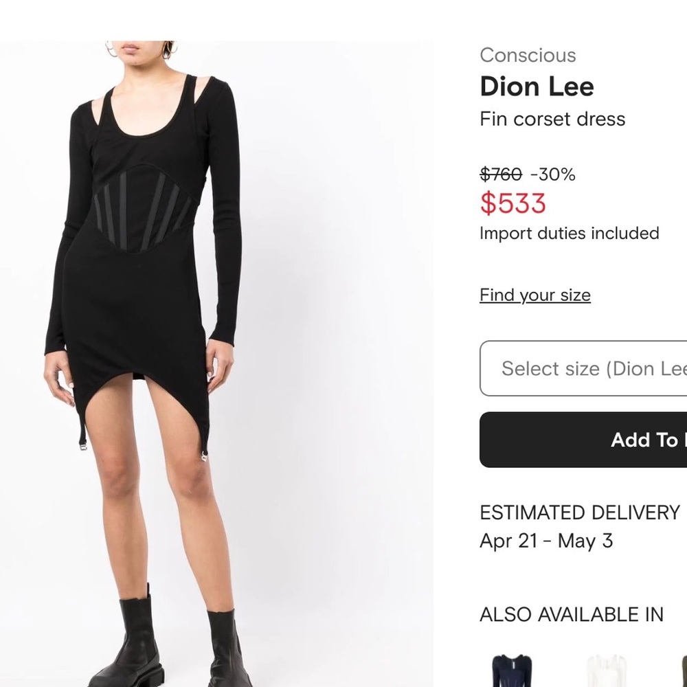 dion lee black dress